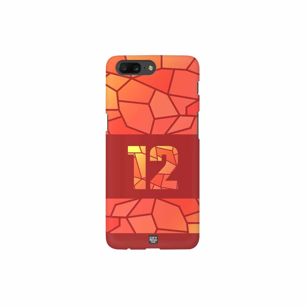 12 Number Mobile Case Cover (Red)