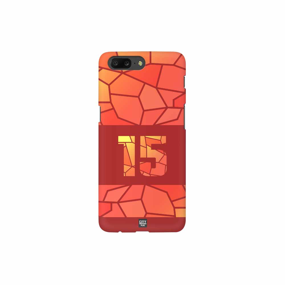15 Number Mobile Case Cover (Red)