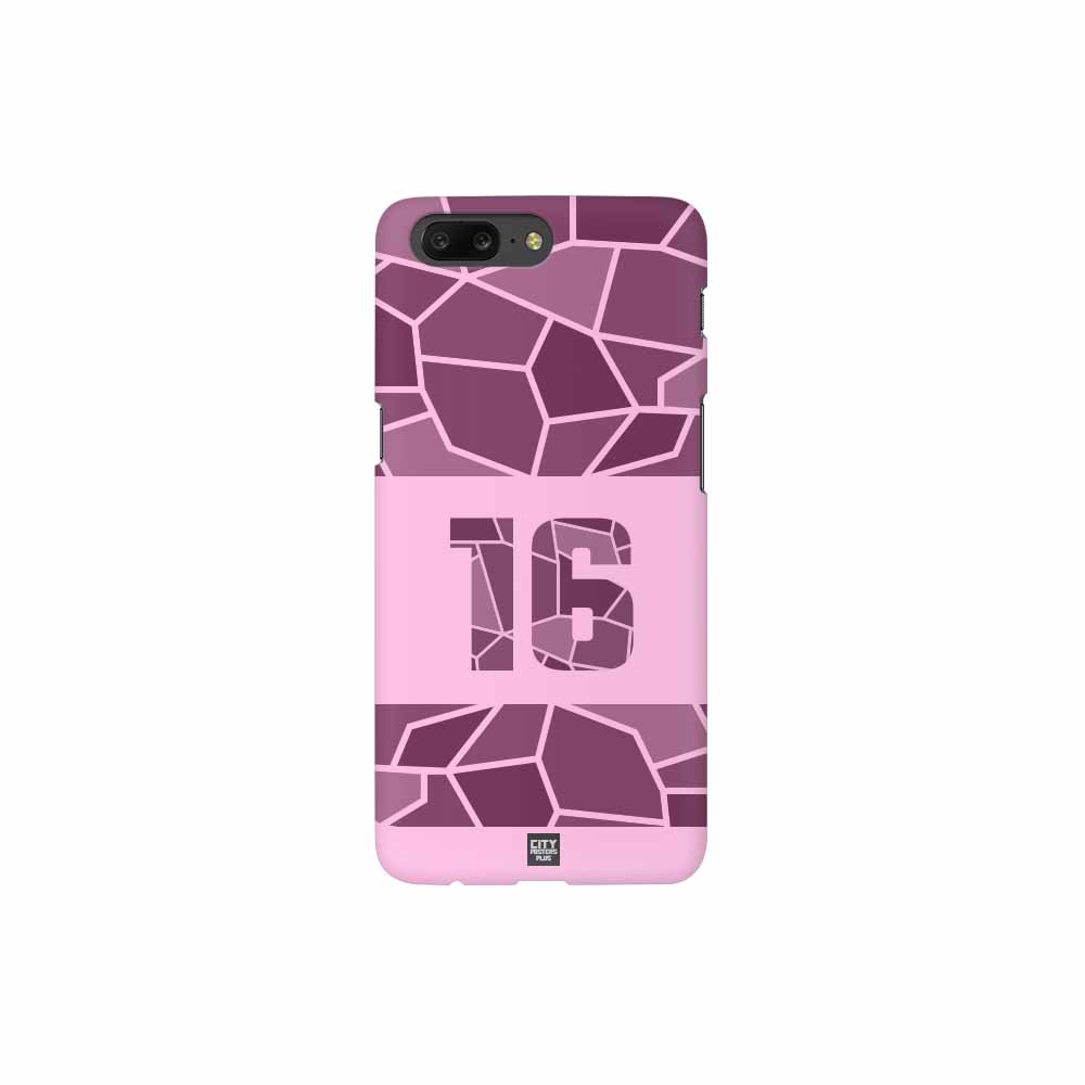 16 Number Mobile Case Cover (Light Pink)