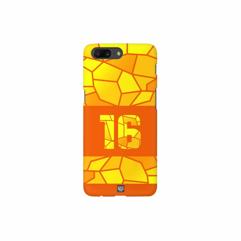 16 Number Mobile Case Cover (Orange)
